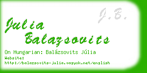 julia balazsovits business card