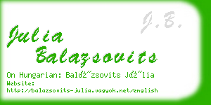 julia balazsovits business card
